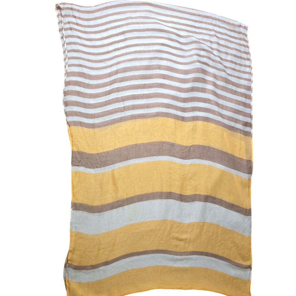 Infinity Scarf Yellow Tan White Fashion Lightweight 33" x 22"